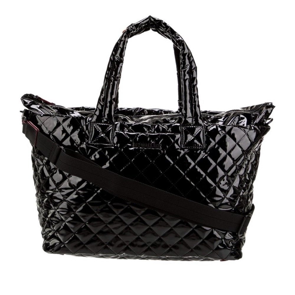 MZ Wallace Black Lacquer Quilted Tote